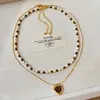 Collar Colgante Gota de Agua Piedra Ojo de Tigre Maillard Estilo Hong Kong Moda Versátil Cadena para Suéter Joyería de Nicho Venta al por Mayor