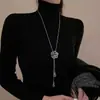 Diseño de Lujo Ligero Collar Largo Deslizante Combinado con Cadena Elegante de Suéter de Otoño e Invierno Accesorios para Mujer