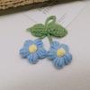 Colgante de flor de pompón flor de lana tejida a mano cinco flores pequeñas DIY ropa bolsa llavero accesorios de joyería