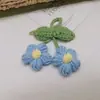 Colgante de Flor de Ganchillo, Flor Pequeña de Cinco Pétalos Tejida a Mano DIY para Ropa, Bolsas, Llaveros