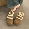 Zapatos de Algodón Cálido de Terciopelo Retro Plus para Mujer 2026 Nuevo Estilo Otoño/Invierno Suela Gruesa Elevadores Cómodos Zapatillas de Media Puntera Cerrada para Mujer