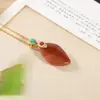 Collar Clavícula de Plata de Ley S925 Incrustado con Ágata Roja Natural del Sur Estilo Vintage para Mujer Colgante Geométrico de Alta Personalidad