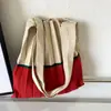 Bolso plisado de retazos estilo coreano y japonés, Bolso de punto plegable, Bolso de hombro, Bolsa de compras ecológica, Bolso de acordeón con bloques de color para mujer