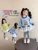 Moletom Feminino Primavera e Outono 2026 Novo Estilo Coelho Policial Roupa Infantil Desenho Animado Tendência Menina Bebê Top de Primavera