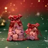Nova Sacola de Doces de Natal Transfronteiriça Estampagem a Quente Fita Dourada Laço Rede Sacola Festa Biscoito Embalagem de Presente Sacola de Presente