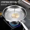 Sartén de Acero y Titanio de Alta Gama con Patrón de Martillo de Tres Capas Transfronteriza, Sartén Antiadherente Doméstica para Bistec sin Recubrimiento, Sartén de Acero Inoxidable 304