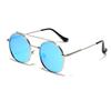 Gafas Xunge con montura grande de metal, gafas de sol coloridas para hombre, gafas de sol retro de moda de doble haz para mujer ins2024 Nuevo