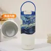 Taza de Acero Inoxidable 316 con Aislamiento al Vacío, Taza Grande de Hielo para Exteriores, Taza Portátil para Coche Estilo Pintura al Óleo