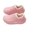 Pantuflas de algodón con plataforma para mujer, aptas para usar en exteriores, zapatos de algodón cerrados con plataforma, para uso en interiores en casa, calidez invernal, pantuflas para hombre