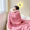 Manta de lana de cordero con estampado de cuadros estilo escocés, manta de peluche para otoño e invierno, manta para el aire acondicionado en la hora del almuerzo en la oficina