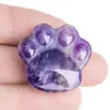Cristal Natural Piedra Semipreciosa Cristal Alivio del Estrés Tallado Pata de Gato Linda Pata de Oso Adorno Decoración Creativa Accesorio Regalo