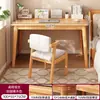 Estantería de Escritorio Mesa Integrada Habitación de Niñas Mesa de Computadora para el Hogar con Cajones Patas de Madera Maciza Pared Mesa de Estudio para Estudiantes