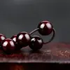 Pulsera de Cuentas de Buda de Palo de Rosa 108 Rosario de Material Antiguo Púrpura Oscuro Joyería de Madera