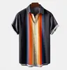 Camisa para Hombre de Estilo Nuevo Europeo y Americano Transfronteriza, Estampado Digital 3D, Versátil de Moda Casual de Manga Corta Tallas Grandes Ropa para Hombre