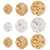 Chapado en Oro Real de 18K Color Plata Grueso Conservante del Color Zirconio Calado Flor Bola Espaciador Colgante Colgante Pulsera DIY Accesorios de Joyería