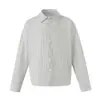 Camisa de Rayas Suelta de Manga Larga Estilo Japonés para Hombre, Estilo Primavera/Otoño, Marca de Moda, Camisa Casual Deportiva Americana con Cuello