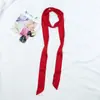 Bufanda de Seda Delgada Estrecha Larga Monocromática de Amazon Transfronteriza Bufanda Pequeña de Color Sólido de Gama Alta Cinta Versátil Estilo Coreano para Bolso
