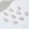 Plata de ley con baño de cobre de alta retención de color, espaciador de copo de nieve, cuenta de plata gruesa, cuenta tipo barril, accesorios para joyería de cuentas DIY Passepartout