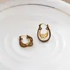 Pendientes Lacados de Múltiples Capas con Líneas Cruzadas Doradas de Diseño Retro a la Moda, Pendientes Compactos y Únicos, Accesorios Versátiles para las Orejas para Mujer