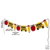 Exclusivo para ventas transfronterizas: Banderines de fieltro de manzana, lápiz y autobús escolar, banderas de tela no tejida para decoraciones de regreso a clases, envío OEM disponible