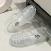 Sandálias Romanas de Cristal Coreanas, Tamancos, Sapatilhas para Primavera e Verão, Sandálias Vazadas, Sapatos Romanos de Gelatina, Sandálias com Biqueira para Mulheres