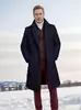 Novo Casaco de Lã Masculino para Comércio Exterior, Estilo Coreano, Cor Sólida, Casual, Simples, Trançado de Botão Único Atacado