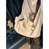 Pijama de Algodón Imitación para Mujer, Estilo Primavera/Otoño, Estampado de Perro Dachshund, Cuello Redondo, Holgado, Pantalones con Estampado de Leopardo, Conjunto de Dos Piezas para Estar en Casa