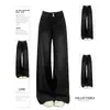 Jeans gruesos de pierna ancha con forro polar para mujer para otoño e invierno, talla grande, retro, holgados, relajados, de cintura alta, pierna recta