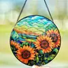Atrapasoles Girasol Arte en Vidrio Colgante Estilo Tiffany Adorno Colgante Colorido Personalizable Bajo Pedido Navidad