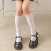Meias 3/4 para meninas, meias de cano fino para verão, meias de joelho respiráveis e absorventes de suor para crianças, meias de rede de bebê para verão, bebê