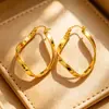Pendientes de Aro Mobius de Imitación Oro Sencillos para Mujer, Pendientes de Aro Lisos de Oro Arena Vietnamita, Diseño Transfronterizo, Joyería de Retención de Color Duradera