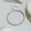 Pulsera de Malla Tejida Estilo Coreano Estilo Ins Plata de Ley S925 Estilo Minimalista Simple Joyería Versátil para Mujer Venta al por Mayor Transfronteriza