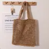 2024 Nuevo Bolso de Paja Tejido de Ganchillo de un Solo Hombro Colorido con Corte Bolso Tejido Bolso de Playa de Ocio Vacacional en la Costa Bolso para Mujer