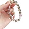 Pulsera Cristalina Blanca y Morada Natural para Mujer, Pulsera de Cuentas de Nicho de Alta Gama Que No Se Desvanece, Joyería Apilable de Verano