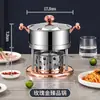 Mini Olla Caliente Individual de Acero Inoxidable 304 de Gama Alta Comercial con Estufa Ecológica de Alcohol y Aceite para Uso Doméstico, Una Olla por Persona para Autoservicio