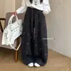 Pantalones de pierna ancha con pedrería de arroz pegajoso para mujer, novedad Otoño/Invierno, de cintura alta, adelgazantes, de cachemira, de moda, con cordón de dibujos animados, holgados, casuales