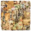 50 Piezas de Pegatinas Retro de Huella de Quemado, Fragmentos de Papel Creativos, Materiales para Diario Ins, Papelería Pegatinas para Cuaderno DIY