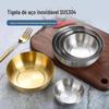 Tigela grossa de aço inoxidável 304 estilo coreano tigela de picles redonda camada única tigela pequena banhada a ouro comercial doméstica tigela de macarrão frio tigela de sopa