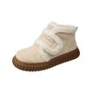 Botas de nieve casuales de moda para mujer con suela gruesa que combinan con todo, del noreste, forradas de vellón, de invierno, gruesas, con velcro, de felpa, acolchadas de algodón