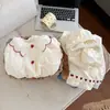 Dulce pijama estilo princesa con sujetador incorporado, de manga larga, adecuado para primavera y otoño, con cuello de muñeca, encaje en forma de corazón y un diseño lindo, perfecto como un cómodo conjunto de ropa de estar en casa