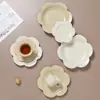 Taza de Café y Platillo de Lujo Ligero Exquisito Plato de Cerámica para Té de la Tarde Color de Alto Valor Esmalte de Color Puro Cerámica de Porcelana de Alta Temperatura Libre de Plomo Plato de Cerámica