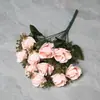 Flores Artificiales 10 Cabezas Rosa Flores Artificiales Decoración para el Hogar Boda Accesorios para Fotografía Fabricante Venta al por Mayor Adornos para Sala de Estar Arte Floral
