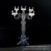 Artesanato Acrílico a Laser para Venda por Atacado Suporte de Vela Acrílico de 5 Cabeças Transparente para Mesa Suporte de Cristal Estilo Europeu Forma Irregular