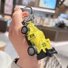 Chaveiro de carro modelo de corrida de liga de desenho animado criativo, pingente de mochila escolar para estudante, pequeno presente, pingente de casal, atacado