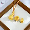 Bolsa Antigua Abrible Chapada en Cobre con Patrón Auspicioso Cepillado Diamantado Bolsa de la Suerte Cuerda para Collar Colgante DIY Venta al por Mayor