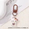 Llaveros KT de leopardo en tonos marrones, color café, accesorios para manualidades al por mayor, llaveros de cuentas lindos y elegantes, dijes para bolsas