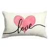 Fundas de Almohada Personalizadas para el Día de San Valentín Transfronterizas, Decoración de Atmósfera Festiva, Fundas de Cojín para Sofá del Hogar, Fundas de Cojín en Forma de Corazón para Dormitorio