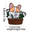Broche de joyería con diseño de dibujos animados de rana, patito Corgi, creativo y bonito, insignia de pintura al por mayor