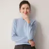 Suave y acogedor~ Suéter de cachemir para bebé de doble grosor para mujer, jersey de punto de cuello medio alto, prenda base para otoño e invierno
