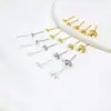 Base para pendientes de perla con pasador de plata s925, base redonda para pendientes con bandeja chapada en oro de 18K, accesorios para pendientes DIY, pasadores de pendientes personalizados A64